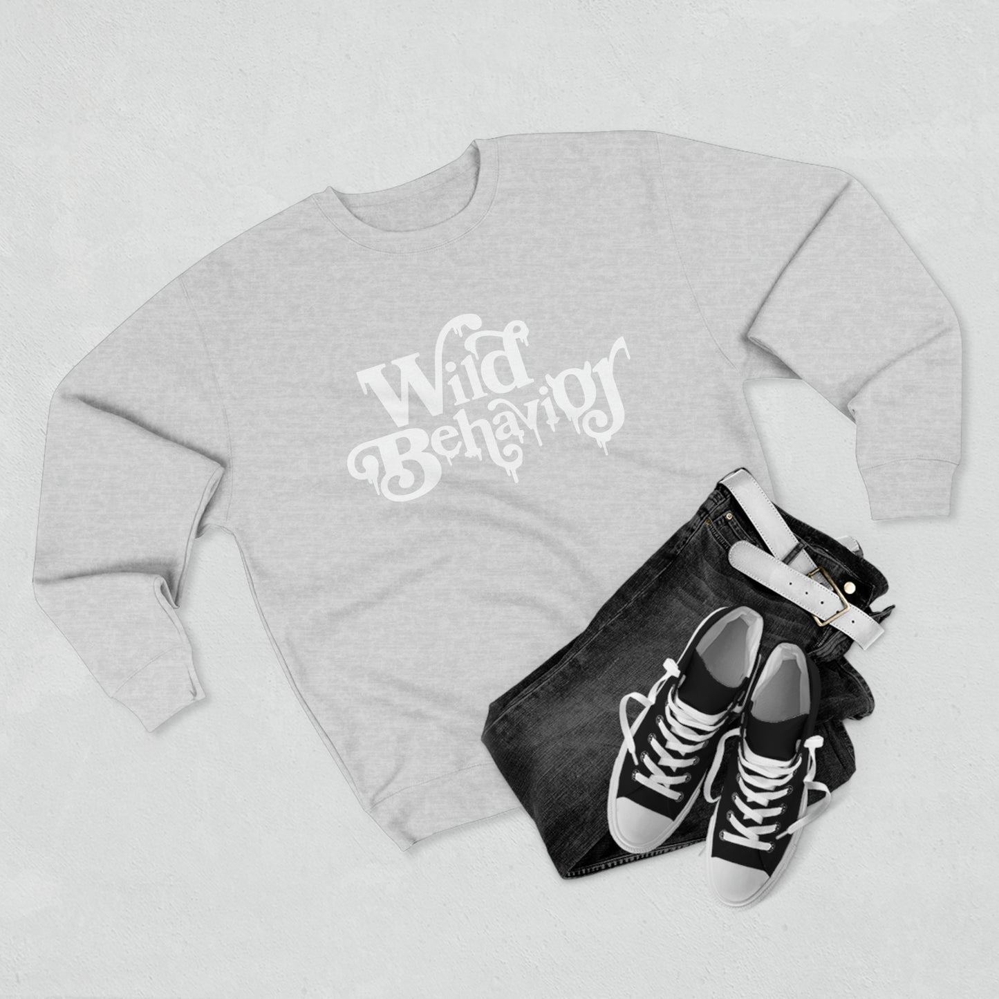 White Font Unisex Crewneck Sweatshirt