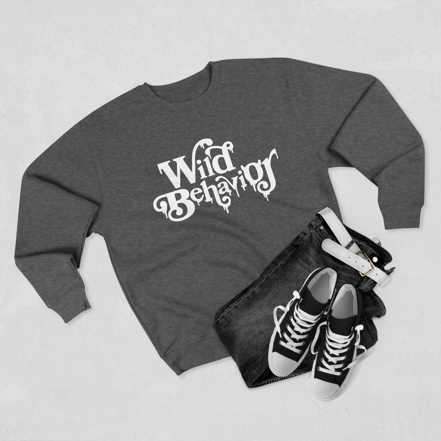 White Font Unisex Crewneck Sweatshirt